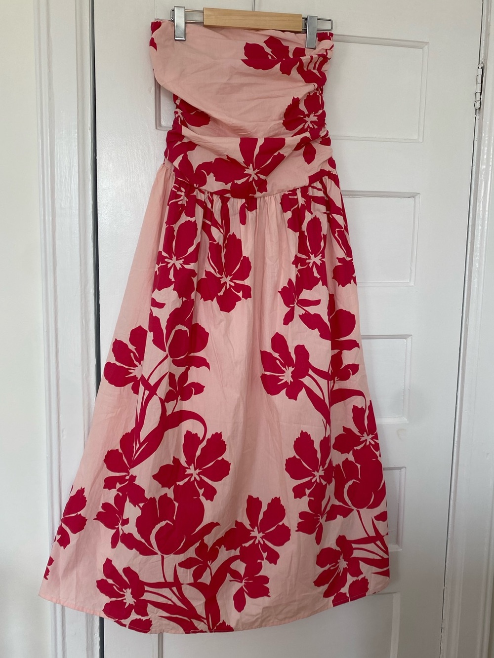Band of the Free Pink Floral Strapless Maxi Dress
